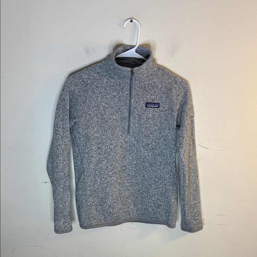 Patagonia Gray Knit 1/4 Zip Pullover Jacket Size Small